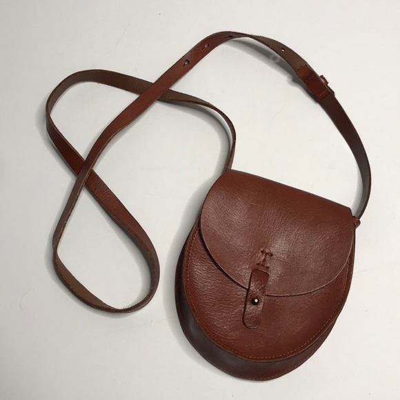 Lucky Brand Handbags - Lucky Brand Brown Leather Crossbody Saddle Bag